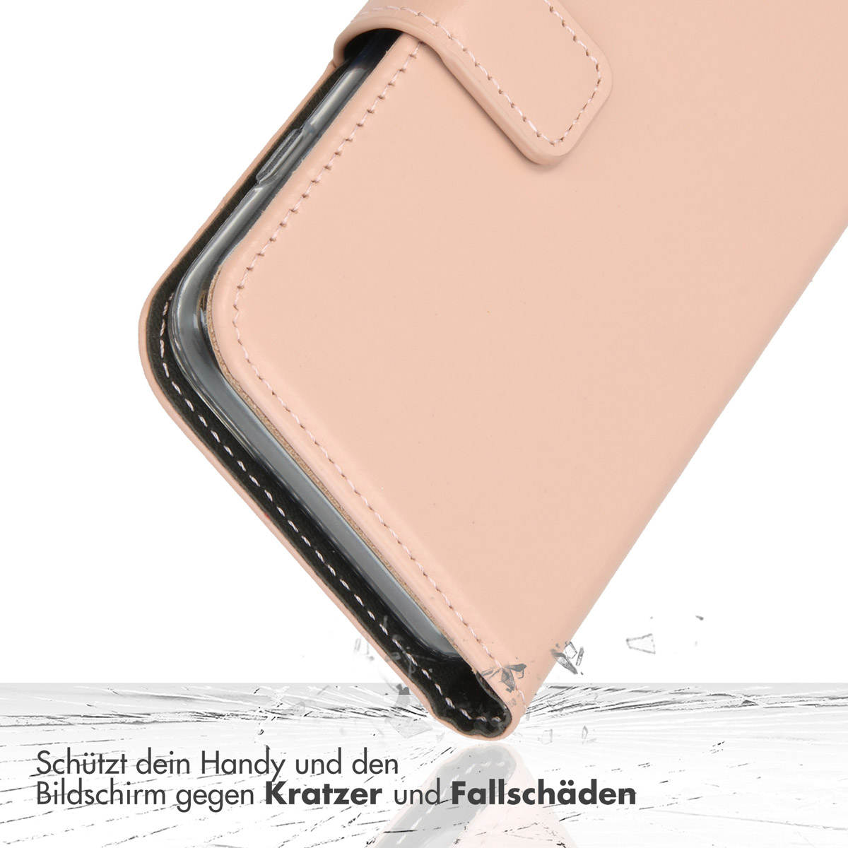 Selencia Echt Leren Bookcase Apple iPhone 13 Pro - Roze - Afbeelding 10