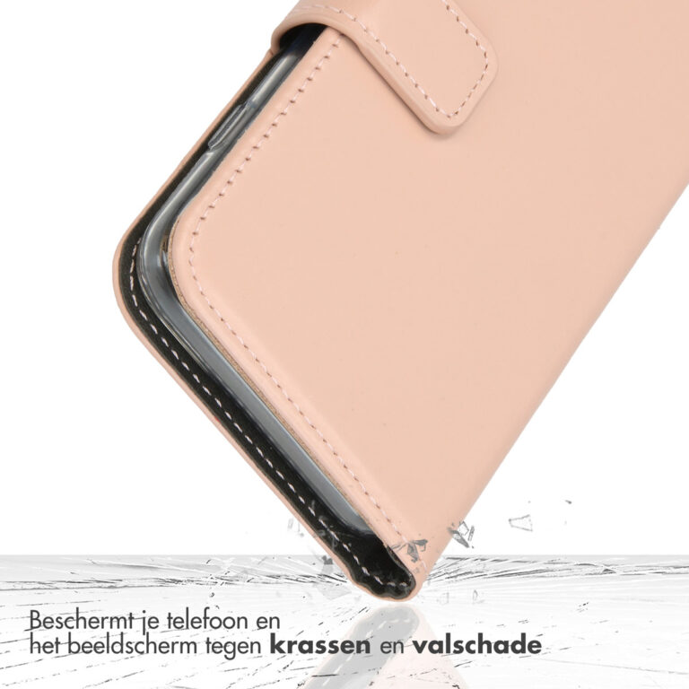 Selencia Echt Lederen Bookcase Apple iPhone 13 Pro - Roze - Afbeelding 4