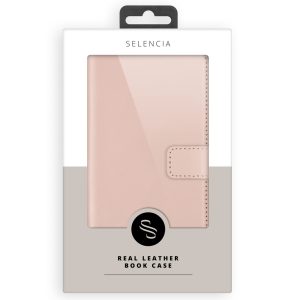 Selencia Echt Leren Bookcase Apple iPhone 17 - Dusty Pink
