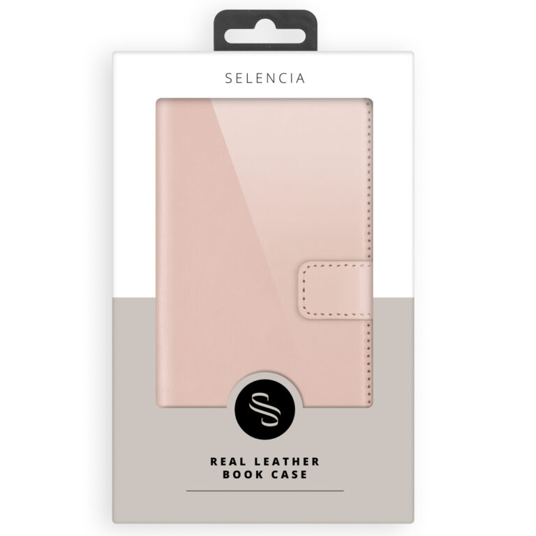 Selencia Echt Lederen Bookcase Apple iPhone 13 Pro - Roze - Afbeelding 3