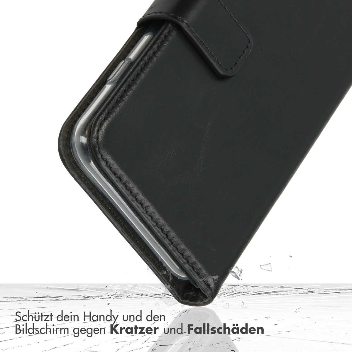 Selencia Echt Leren Bookcase Samsung Galaxy A32 (4G) - Zwart - Afbeelding 10