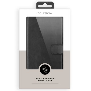 Selencia Echt Leren Bookcase Apple iPhone 17 - Zwart