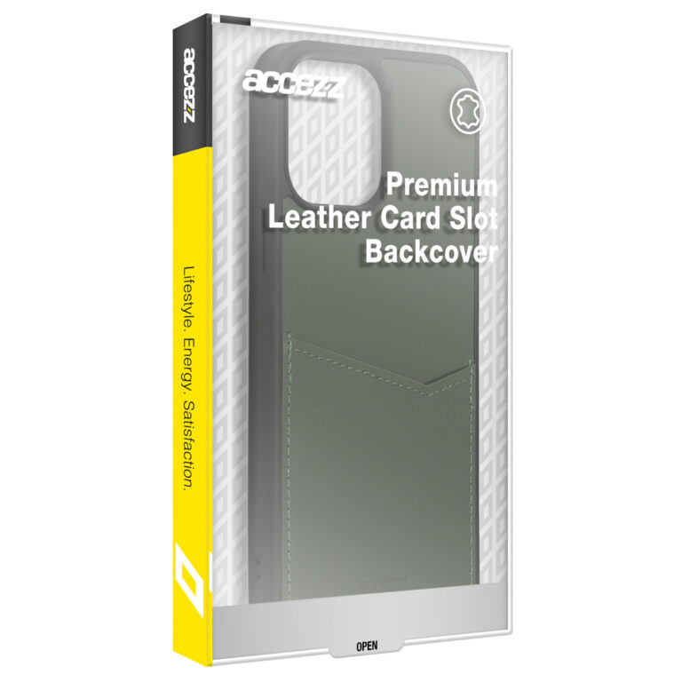 Accezz Premium Leather Card Slot Backcover Apple iPhone 14 Pro Max - Groen - Afbeelding 3