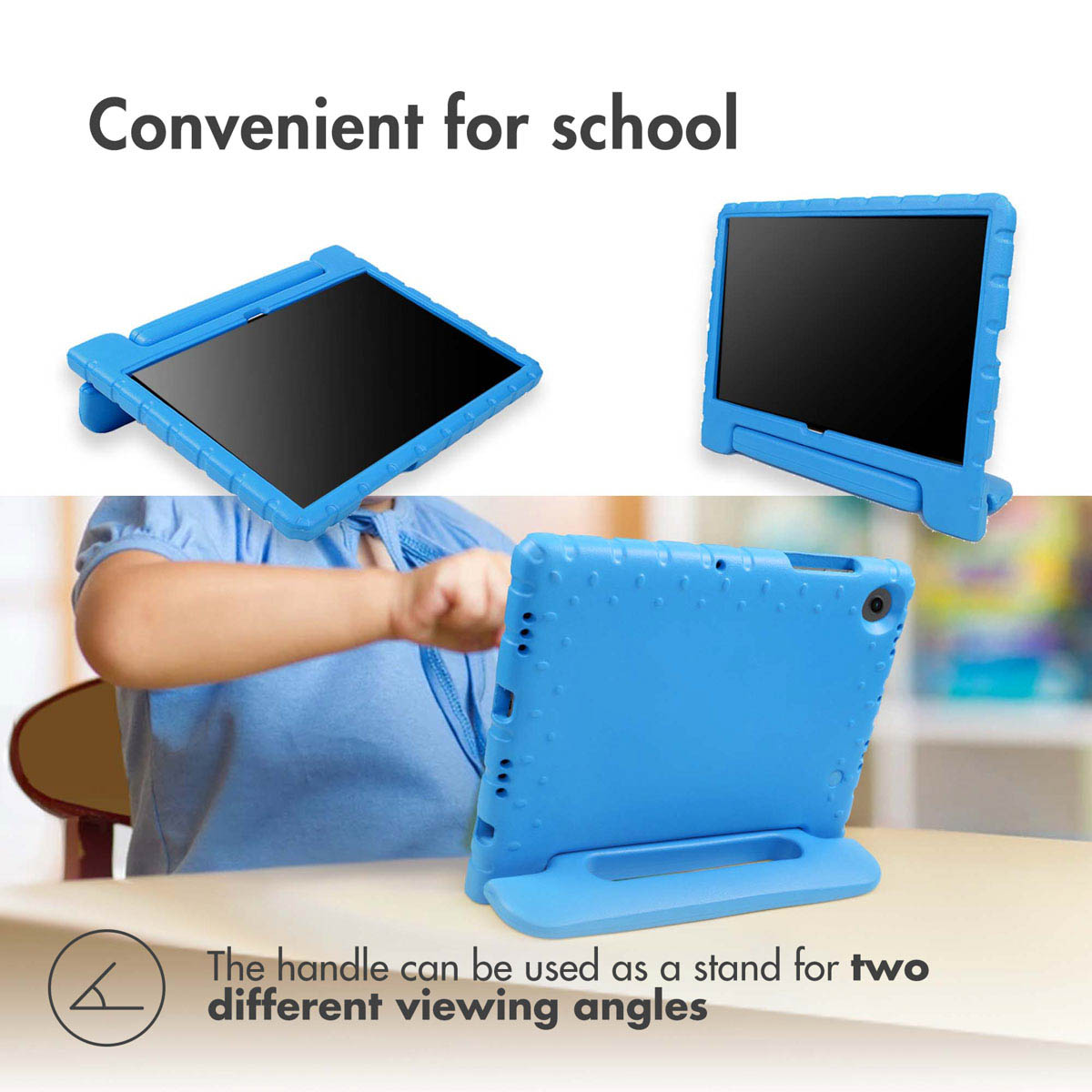 Accezz Kidsproof Backcover met handvat Samsung Galaxy Tab A11 Plus / A9 Plus - Blauw - Afbeelding 3