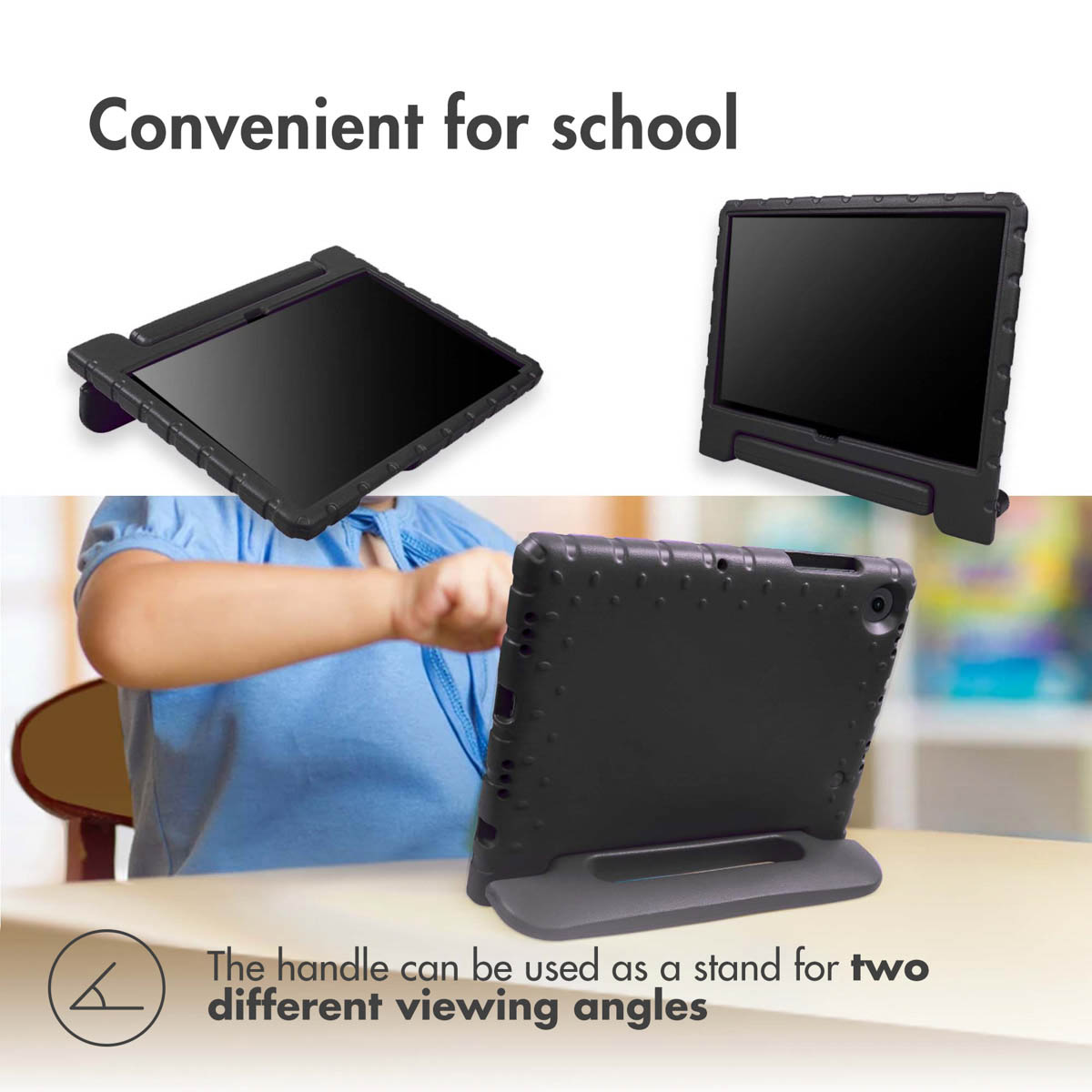 Accezz Kidsproof Backcover met handvat Lenovo Tab M10 Plus / M10 FHD Plus - Zwart - Afbeelding 4