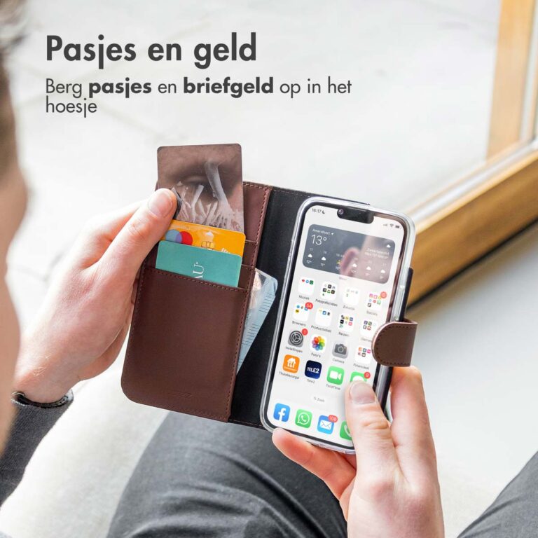 Accezz Wallet Softcase Bookcase Apple iPhone 14 - Bruin - Afbeelding 10
