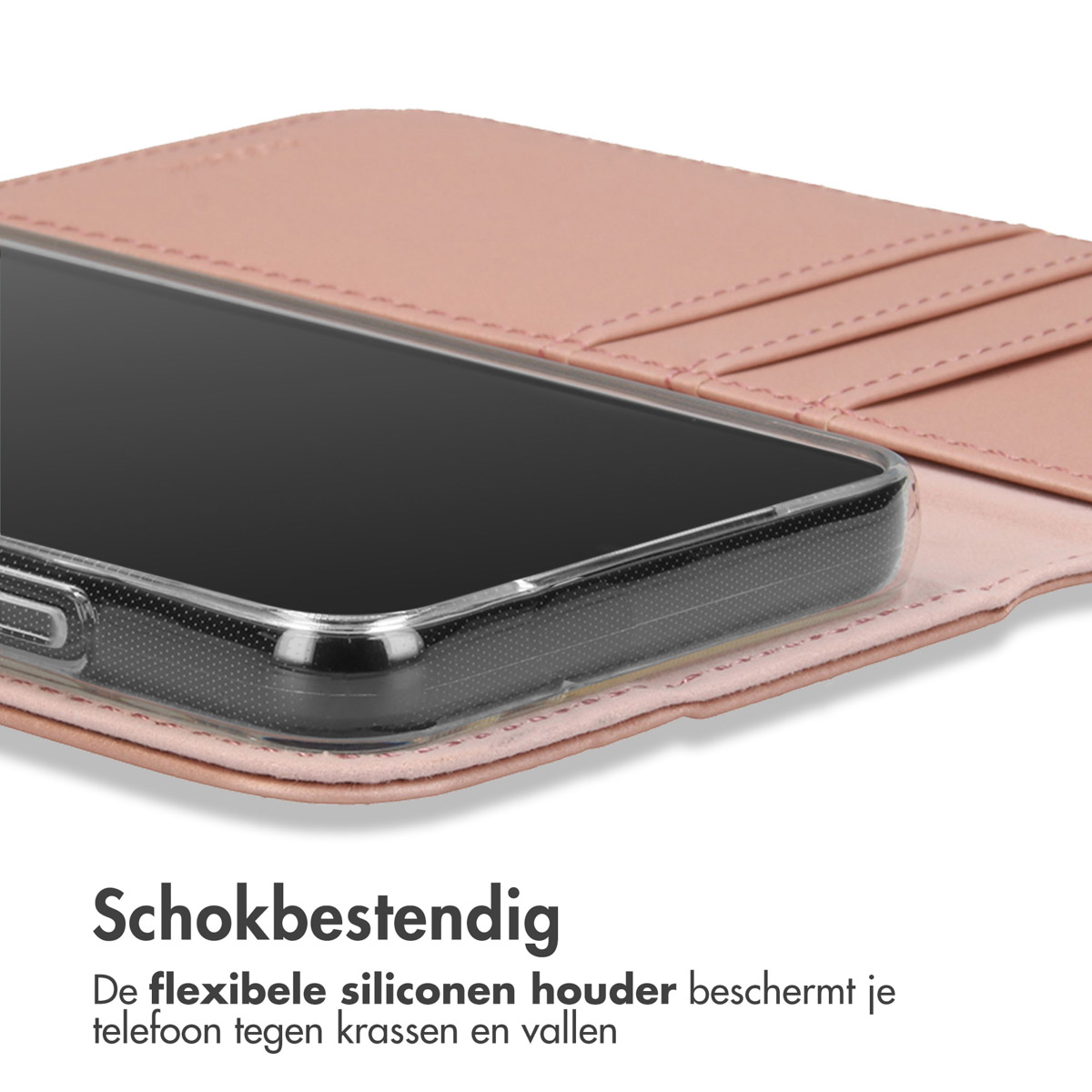 Accezz Wallet Softcase Bookcase Apple iPhone 14 Pro Max - Rosé Goud - Afbeelding 8