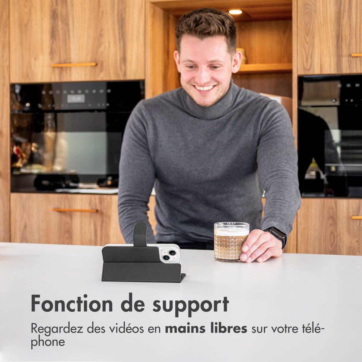 Accezz Wallet Softcase Bookcase Apple iPhone 16 Plus - Zwart - Afbeelding 8