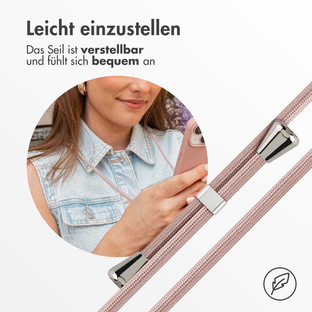 imoshion Siliconen hoesje met koord Samsung Galaxy S25 FE - Sand Pink - Afbeelding 10