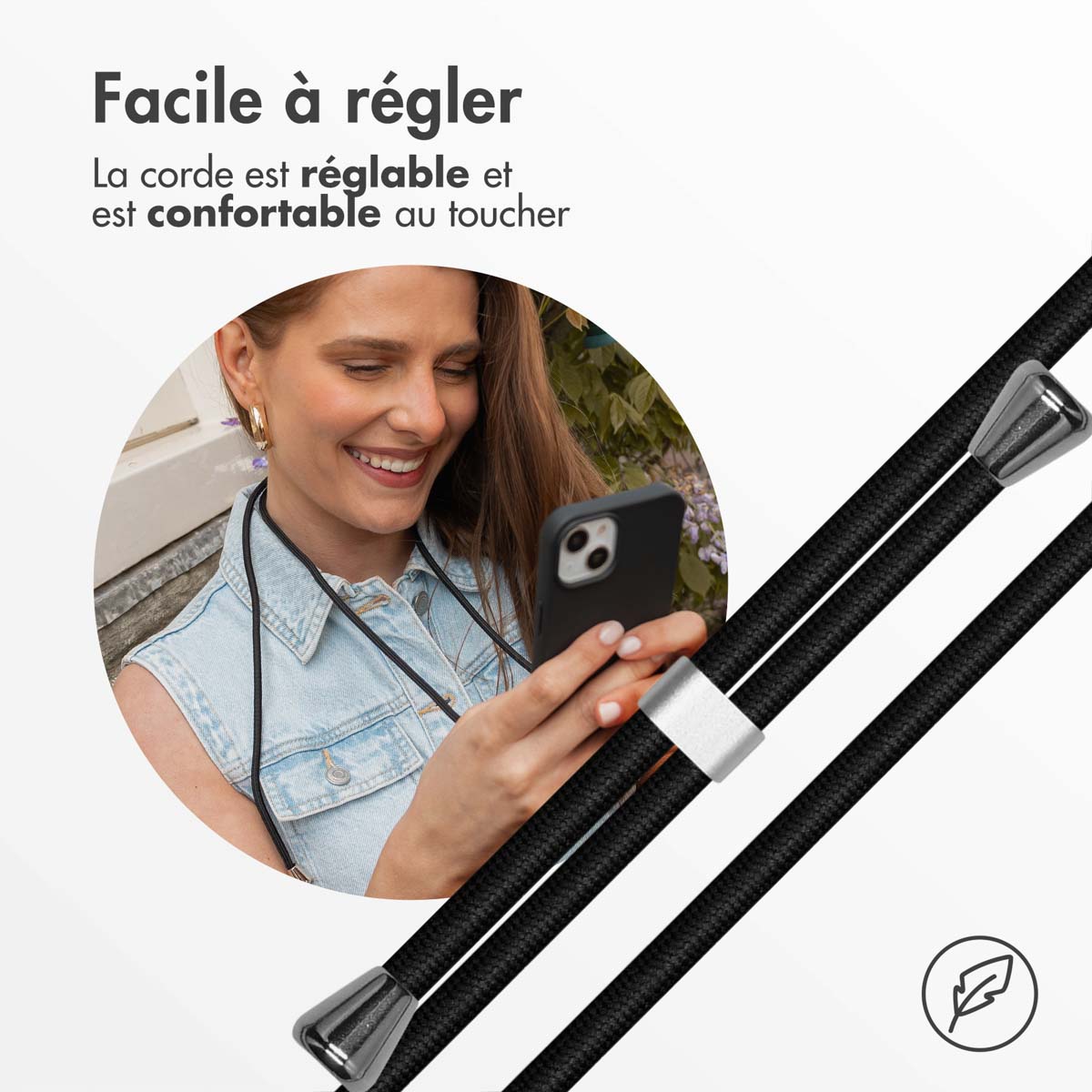 imoshion Siliconen hoesje met koord Samsung Galaxy S25 FE - Zwart - Afbeelding 10