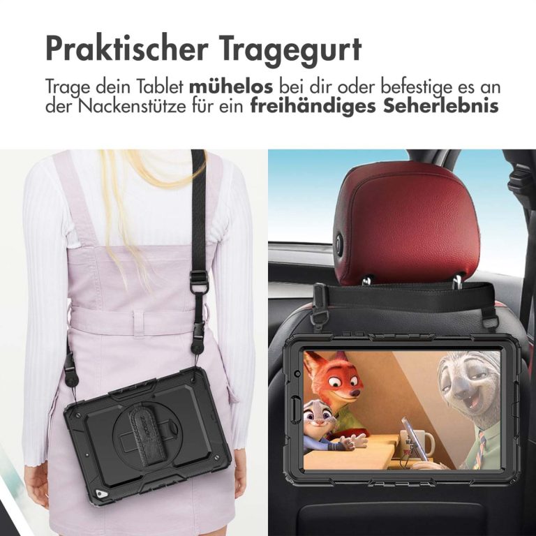 Accezz Rugged Backcover met schouderstrap Samsung Galaxy Tab S10 Plus / Tab S9 FE Plus / Tab S9 Plus - Zwart - Afbeelding 6