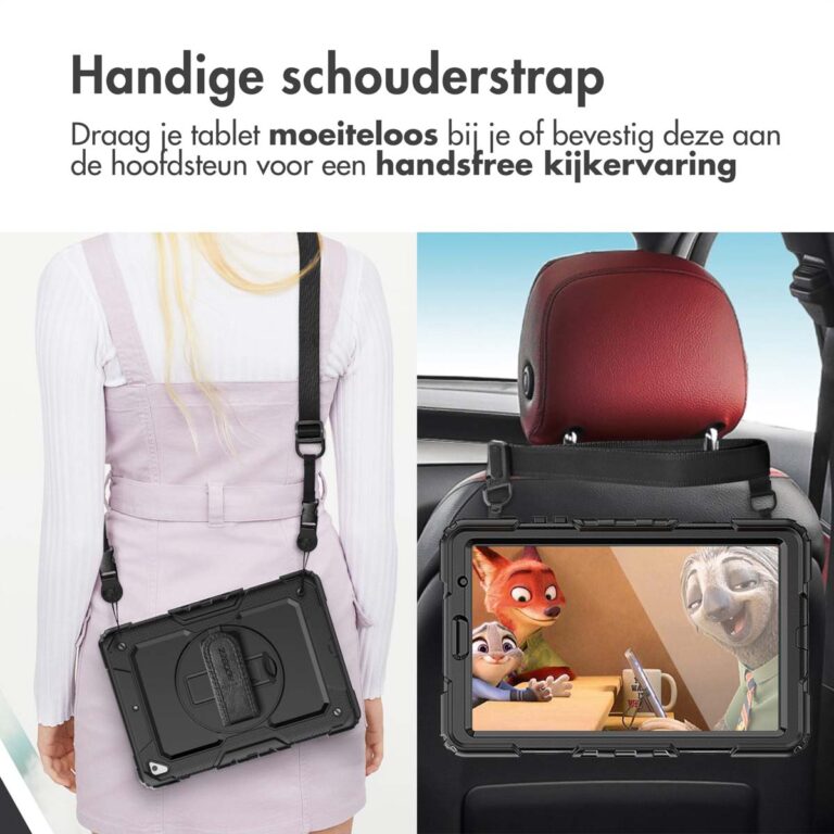 Accezz Rugged Backcover met schouderstrap Apple iPad Pro 13 (2024) M4 - Zwart - Afbeelding 2