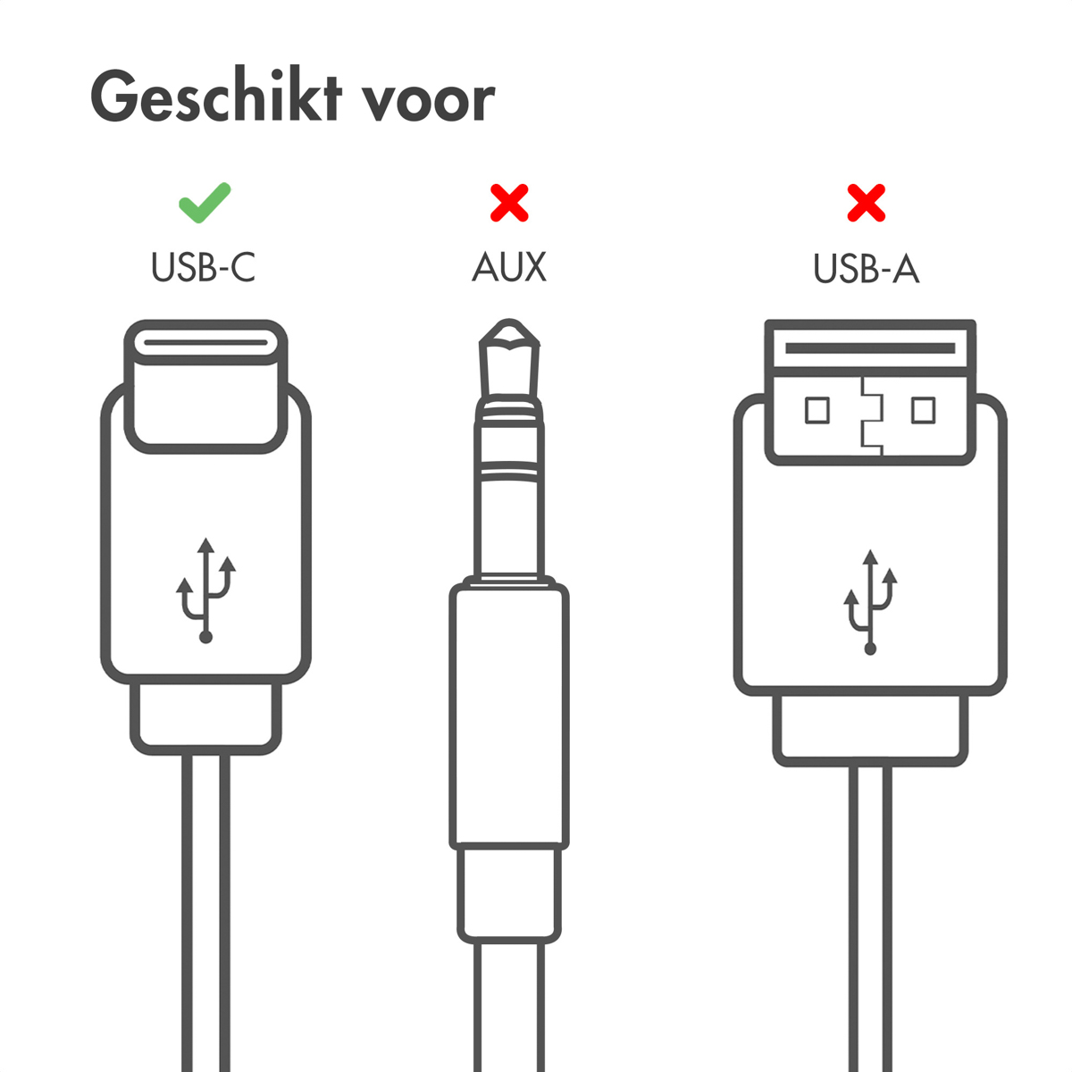 Accezz In-ear oordopjes - Bedrade oordopjes - USB-C aansluiting - Zwart - Afbeelding 4