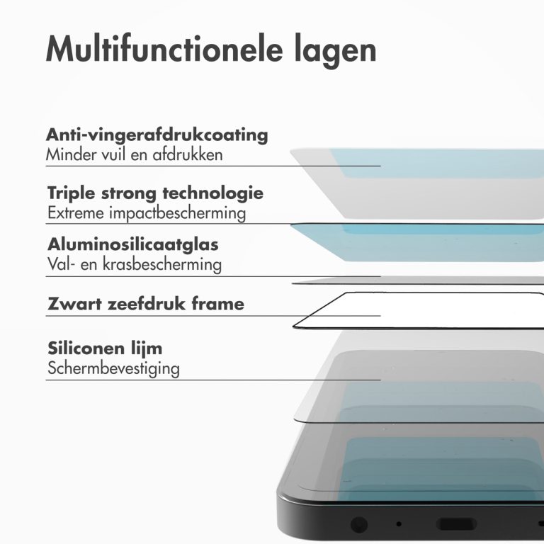 Accezz Triple Strong Full Cover Glas Screenprotector met applicator Samsung Galaxy A54 (5G) / S23 FE - Afbeelding 3