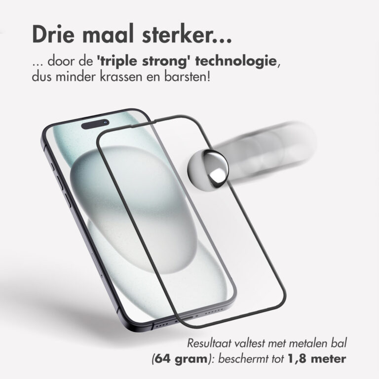 Accezz Triple Strong Full Cover Glas Screenprotector met applicator Samsung Galaxy A35 / A55 - Transparant - Afbeelding 2
