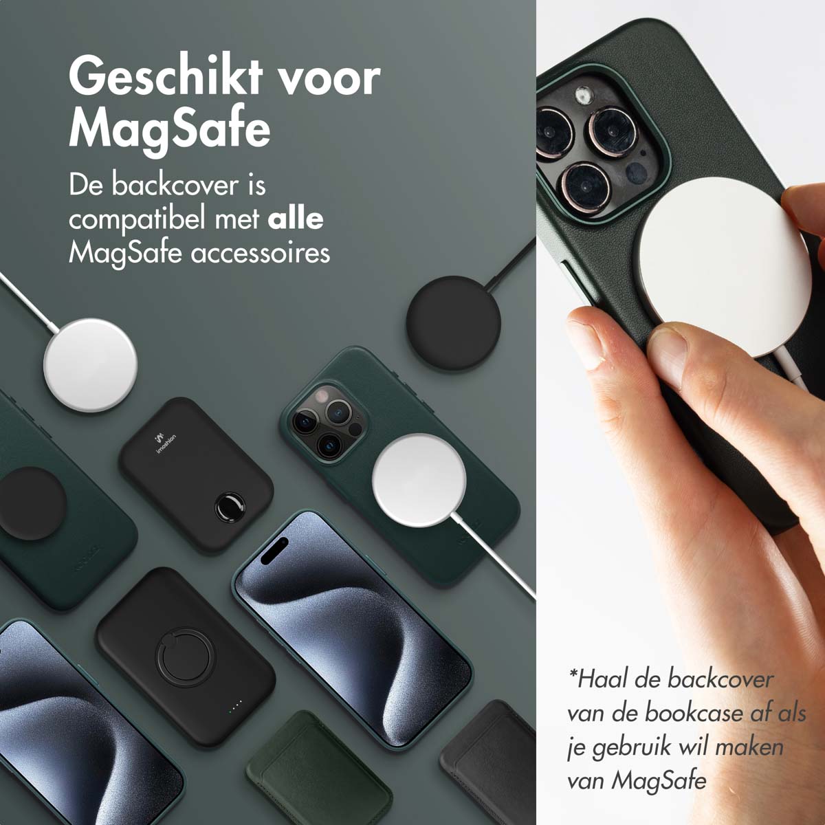 Accezz Leather Bookcase 2-in-1 met MagSafe Samsung Galaxy A36 / A56 - Cedar Green - Afbeelding 7