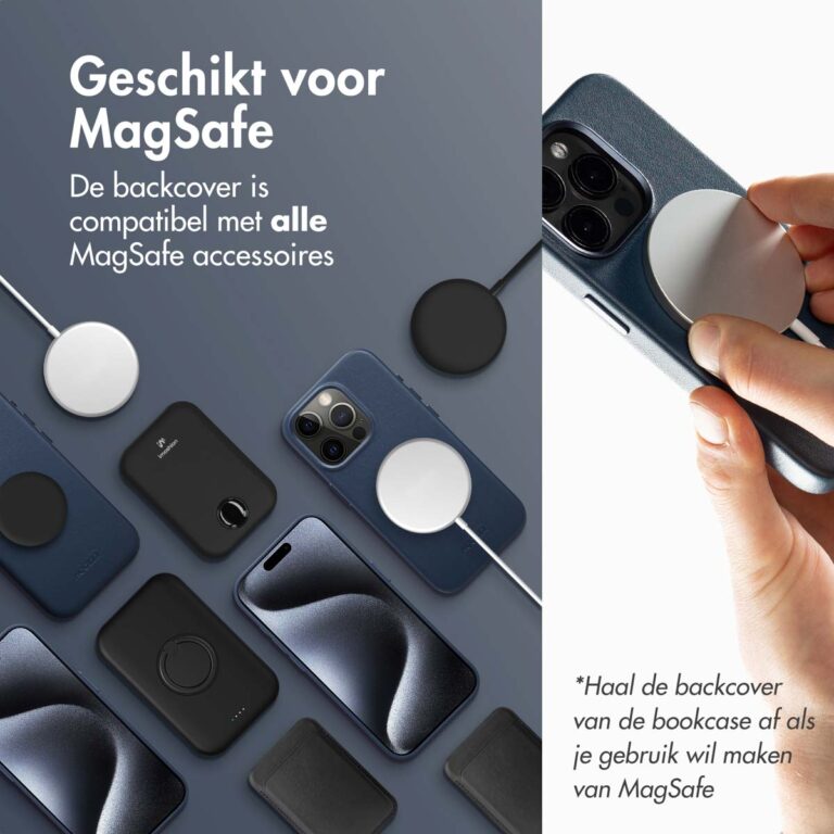 Accezz Leather Bookcase 2-in-1 met MagSafe Apple iPhone 16 Pro Max - Nightfall Blue - Afbeelding 7