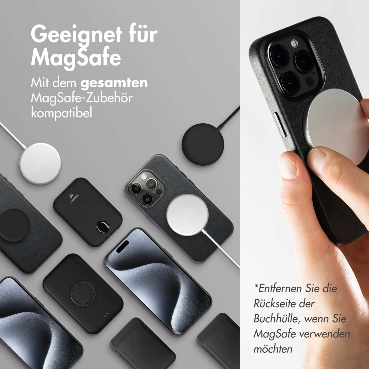 Accezz Leather Bookcase 2-in-1 met MagSafe Samsung Galaxy A36 / A56 - Onyx Black - Afbeelding 9