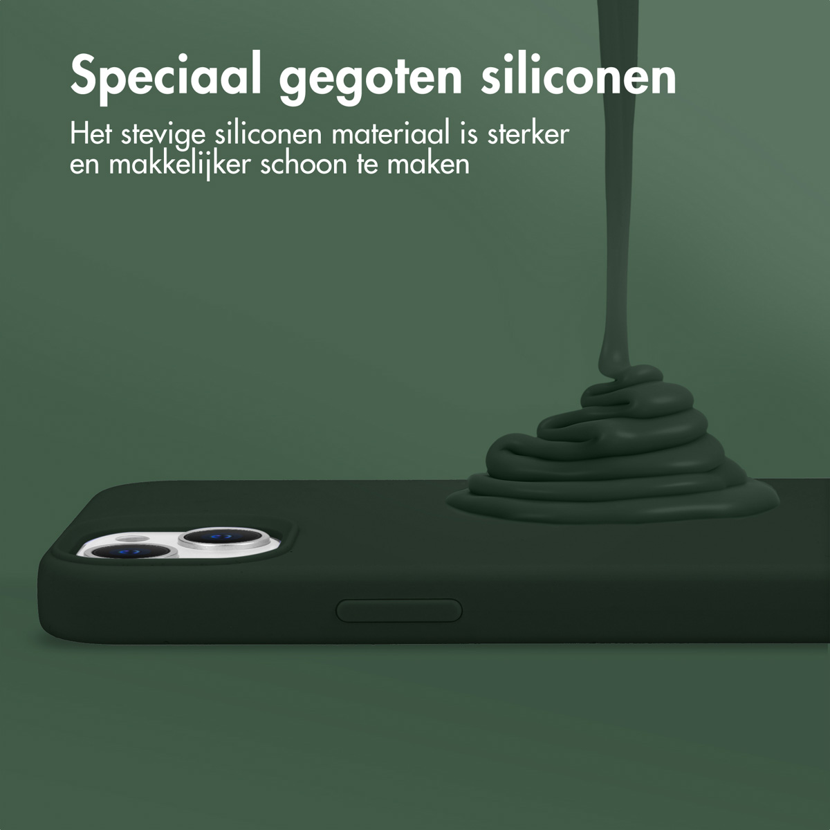 Accezz Liquid Silicone Backcover Samsung Galaxy S24 Plus - Donkergroen - Afbeelding 4