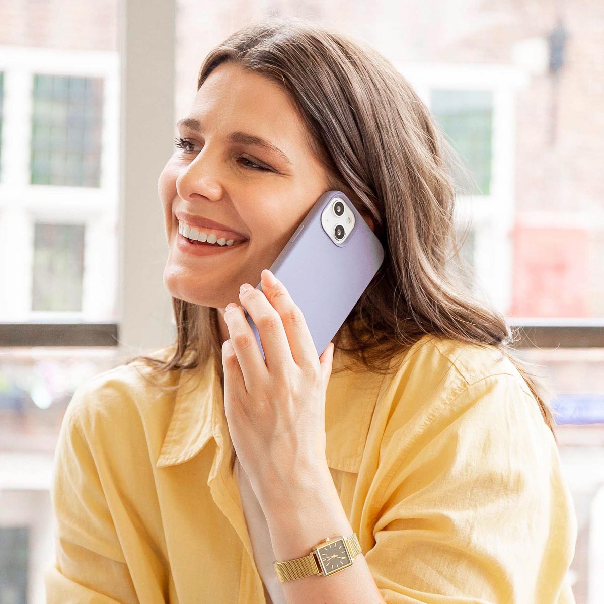 Accezz Liquid Silicone Backcover Apple iPhone 14 / 13 - Lavender Gray - Afbeelding 5