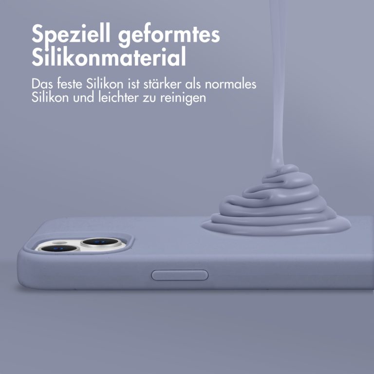 Accezz Liquid Silicone Backcover iPhone 15 Pro - Lavender Gray - Afbeelding 9