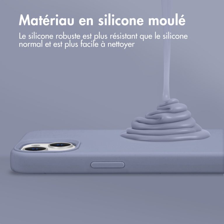 Accezz Liquid Silicone Backcover iPhone 15 Pro - Lavender Gray - Afbeelding 7