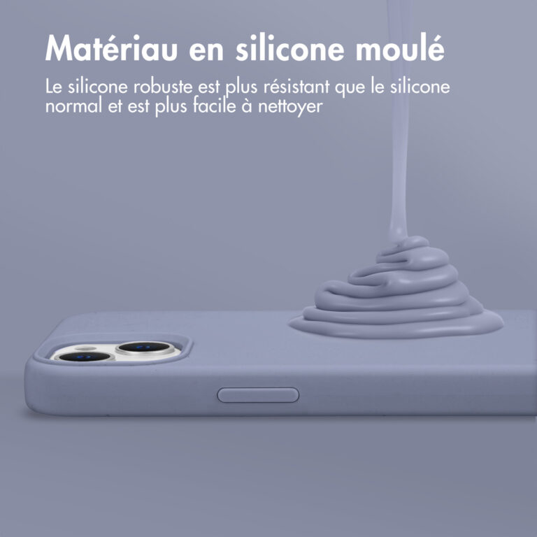 Accezz Liquid Silicone Backcover Apple iPhone 15 Pro Max - Lavender Grey - Afbeelding 7