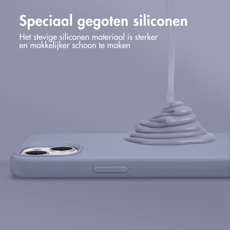 Accezz Liquid Silicone Backcover iPhone 15 Pro - Lavender Gray - Afbeelding 5