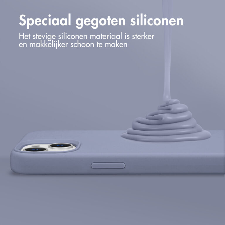 Accezz Liquid Silicone Backcover Apple iPhone 15 Pro Max - Lavender Grey - Afbeelding 5