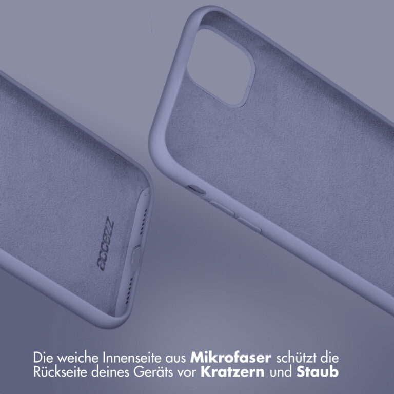 Accezz Liquid Silicone Backcover Apple iPhone 15 Pro Max - Lavender Grey - Afbeelding 8