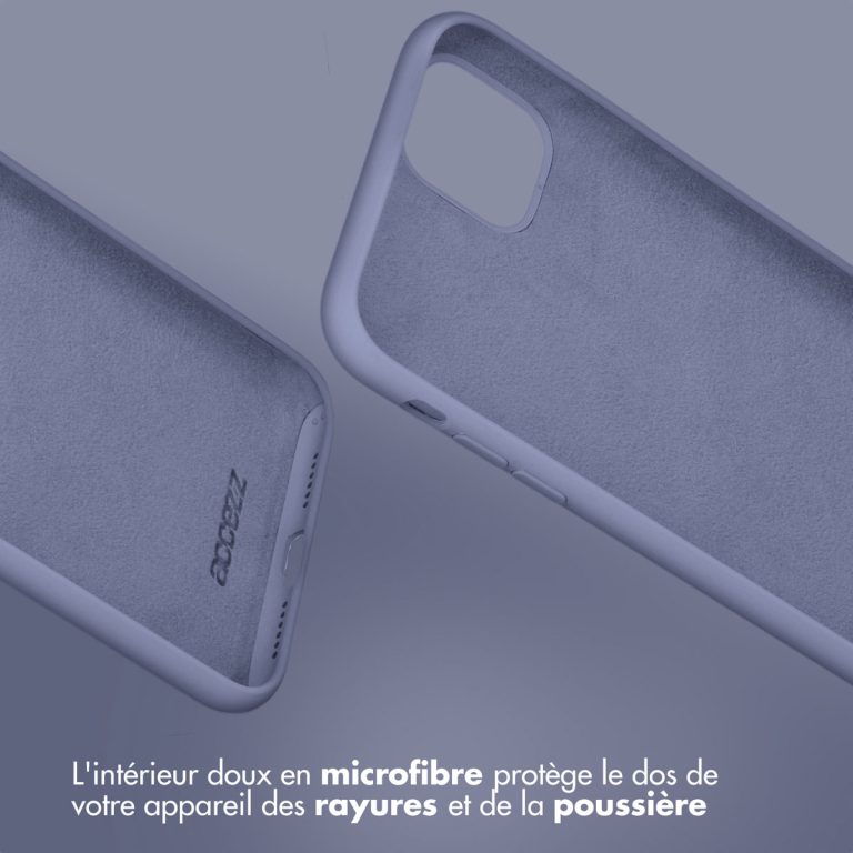 Accezz Liquid Silicone Backcover iPhone 15 Pro - Lavender Gray - Afbeelding 6
