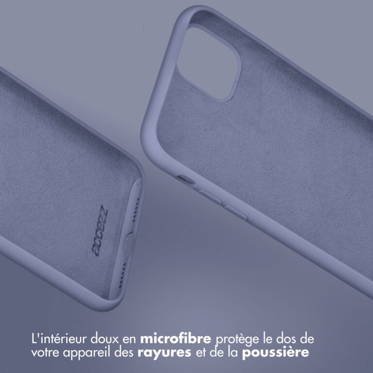 Accezz Liquid Silicone Backcover Apple iPhone 15 Pro Max - Lavender Grey - Afbeelding 6