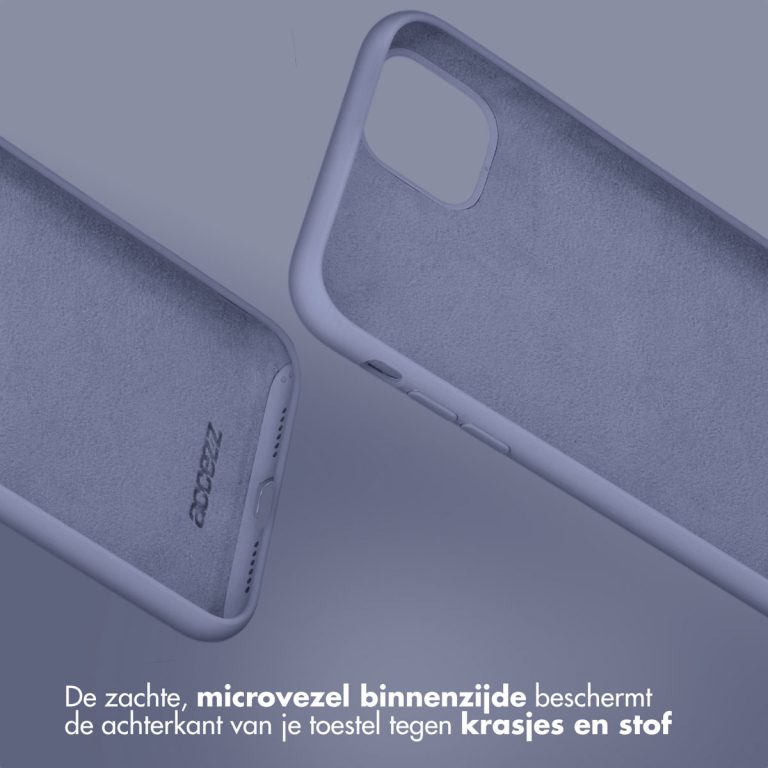 Accezz Liquid Silicone Backcover iPhone 15 Pro - Lavender Gray - Afbeelding 4