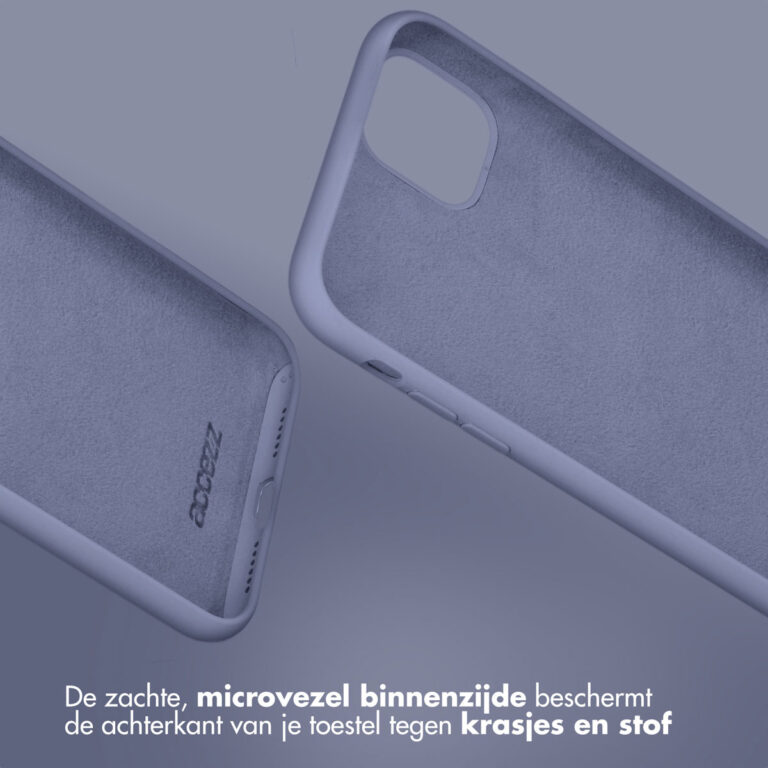Accezz Liquid Silicone Backcover Apple iPhone 15 Pro Max - Lavender Grey - Afbeelding 4
