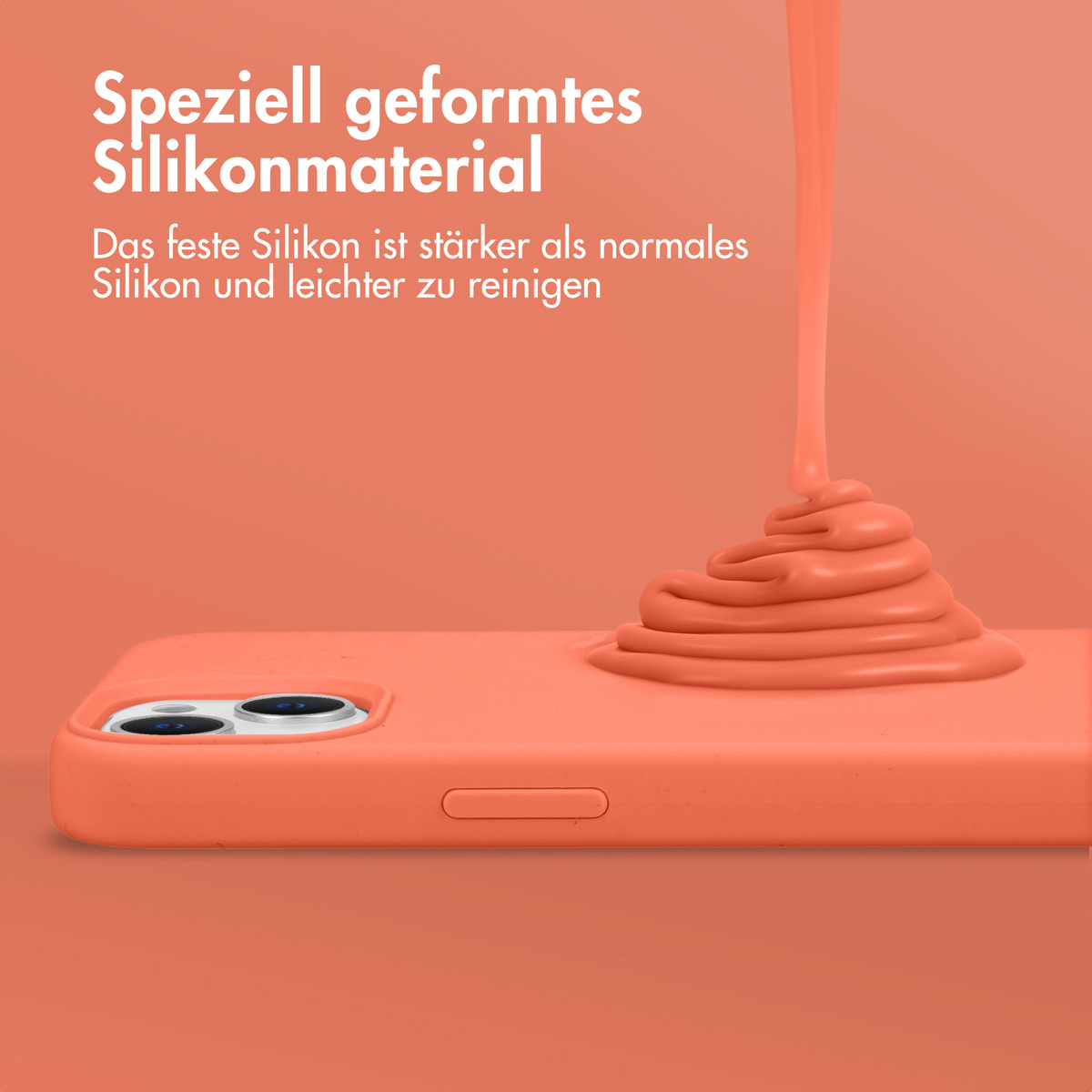 Accezz Liquid Silicone Backcover Apple iPhone 15 - Nectarine - Afbeelding 9