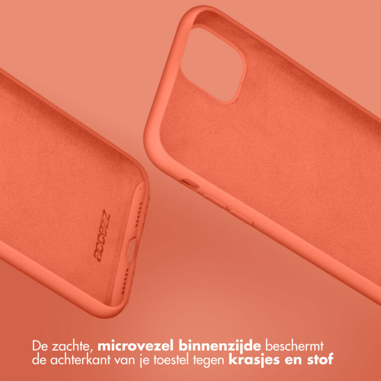 Accezz Liquid Silicone Backcover Apple iPhone 11 - Nectarine - Afbeelding 7