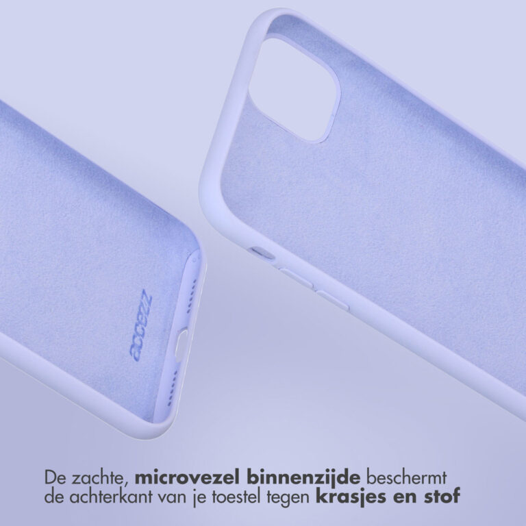 Accezz Liquid Silicone Backcover Apple iPhone 13 - Paars - Afbeelding 5