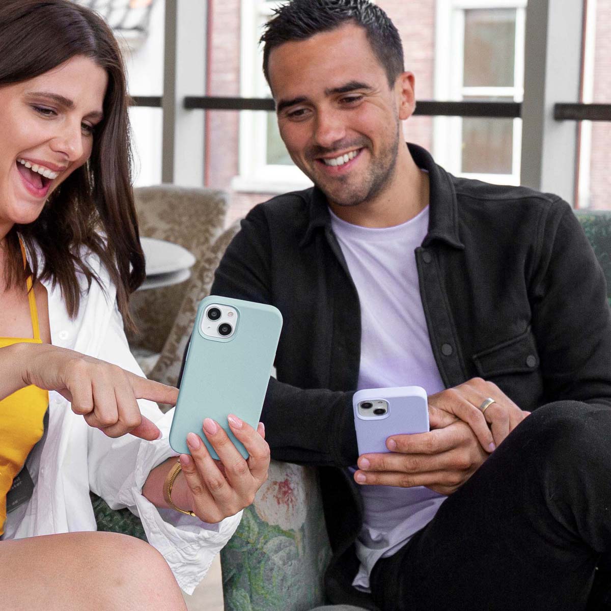 Accezz Liquid Silicone Backcover Apple iPhone 15 Pro Max - Sky Blue - Afbeelding 10