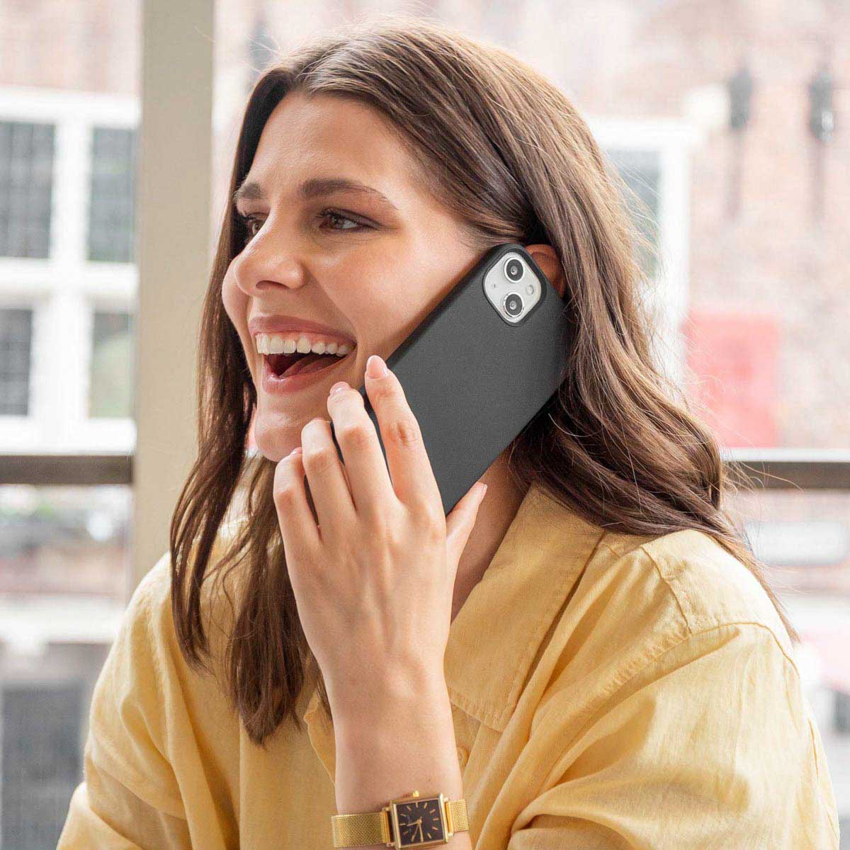 Accezz Liquid Silicone Backcover Samsung Galaxy A25 (5G) - Zwart - Afbeelding 3