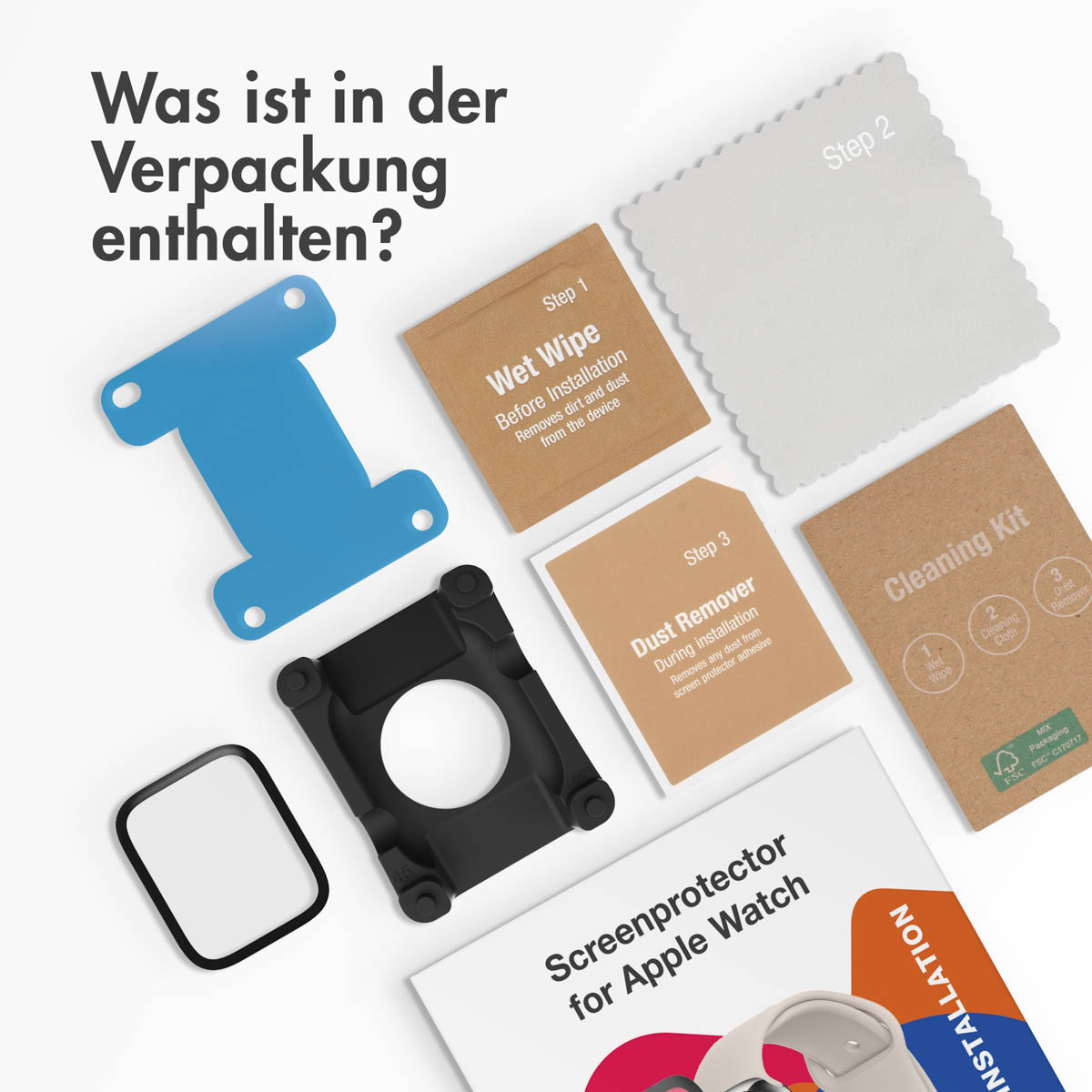 Accezz Screenprotector met applicator Apple Watch Series 10 / 11 - 46 mm - Afbeelding 6