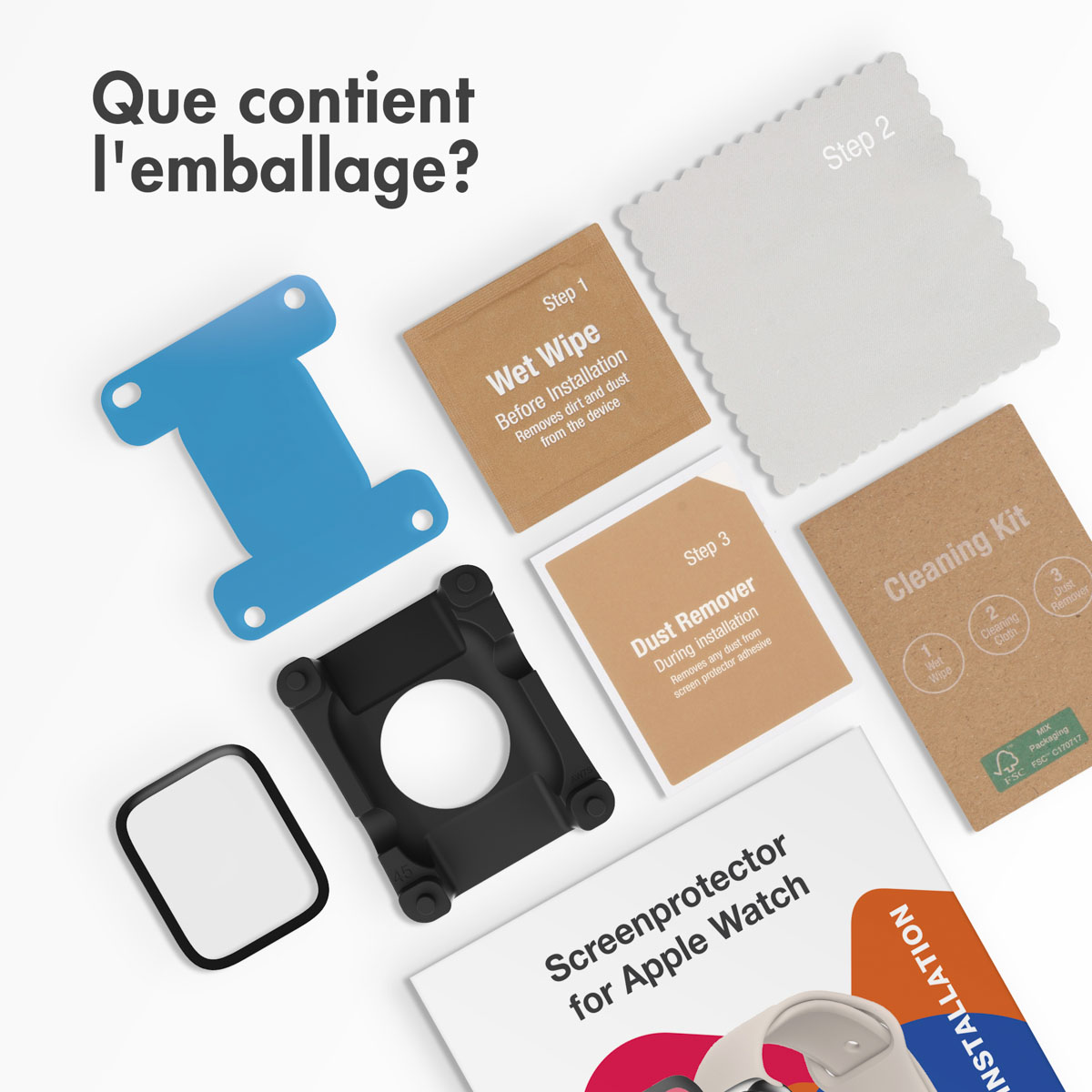 Accezz Screenprotector met applicator Apple Watch Series 10 / 11 - 46 mm - Afbeelding 4