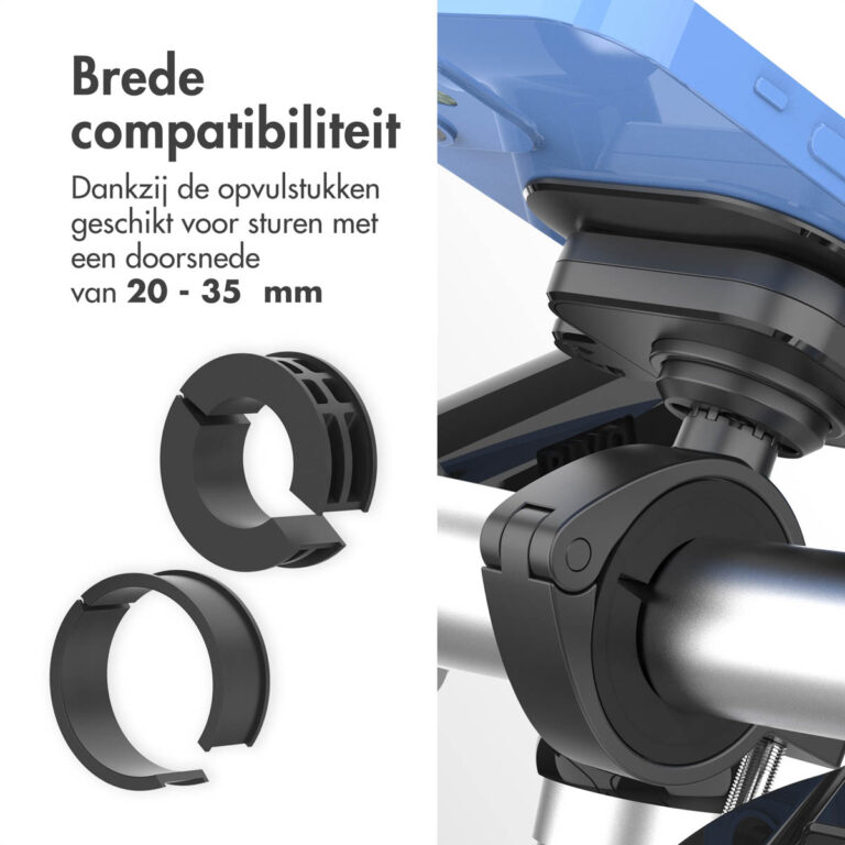 Accezz EasyLock telefoonhouder fiets - inclusief hoesje Apple iPhone 15 - Aluminium - 360 graden draaibaar - Zwart - Afbeelding 9