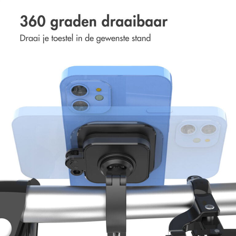 Accezz EasyLock telefoonhouder fiets - inclusief hoesje Apple iPhone 15 - Aluminium - 360 graden draaibaar - Zwart - Afbeelding 7
