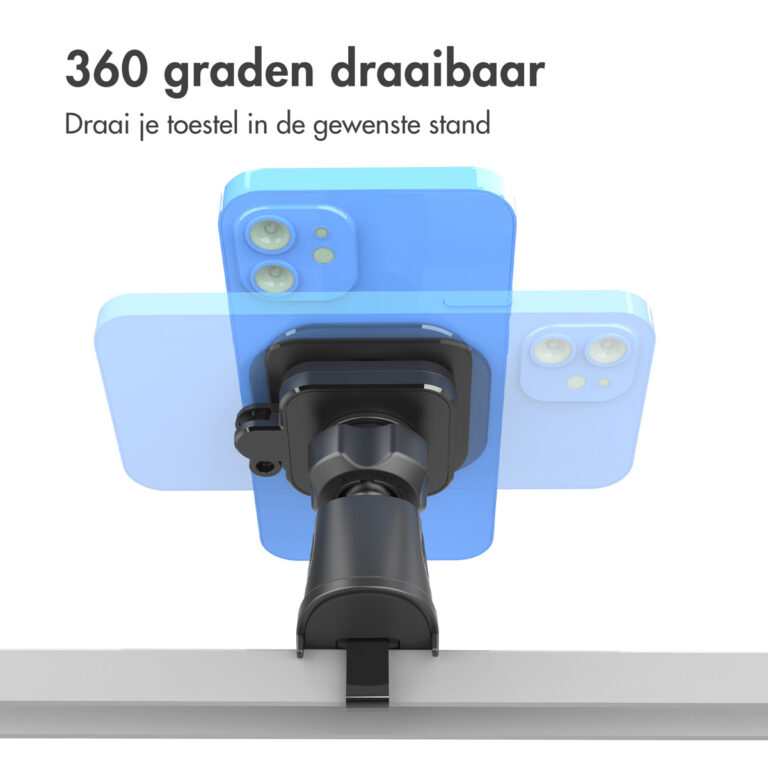 Accezz EasyLock telefoonhouder auto - inclusief hoesje Apple iPhone 14 Pro - Ventilatierooster - 360 graden draaibaar - Zwart - Afbeelding 5