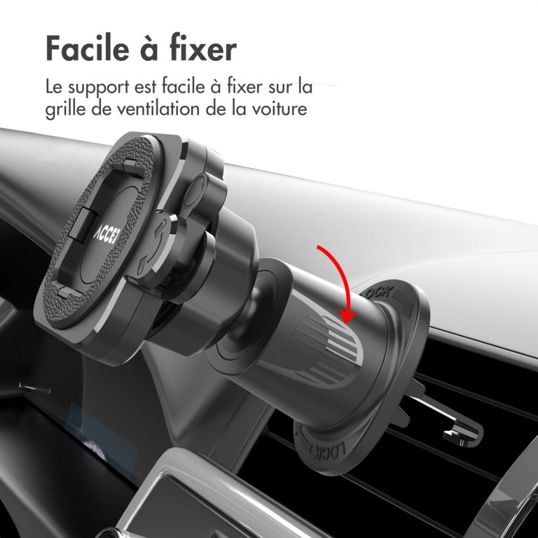 Accezz EasyLock telefoonhouder auto - inclusief hoesje Samsung Galaxy S24 - Ventilatierooster - 360 graden draaibaar - Zwart - Afbeelding 10