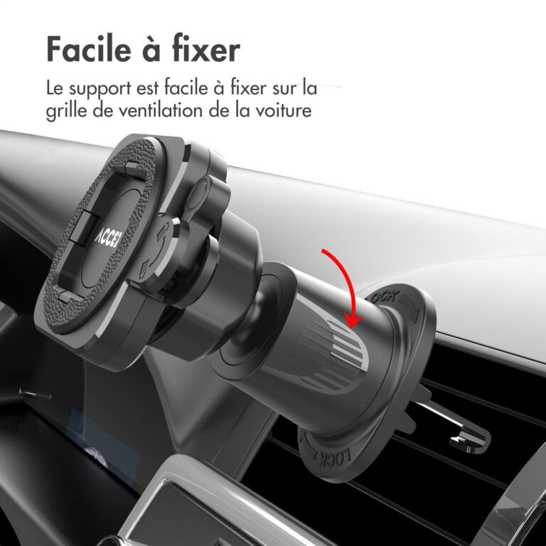 Accezz EasyLock telefoonhouder auto - inclusief hoesje Apple iPhone 14 Pro - Ventilatierooster - 360 graden draaibaar - Zwart - Afbeelding 10