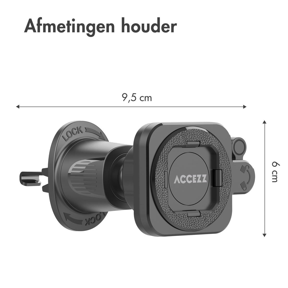 Accezz EasyLock telefoonhouder auto – inclusief hoesje Samsung Galaxy S24 – Ventilatierooster – 360 graden draaibaar – Zwart
