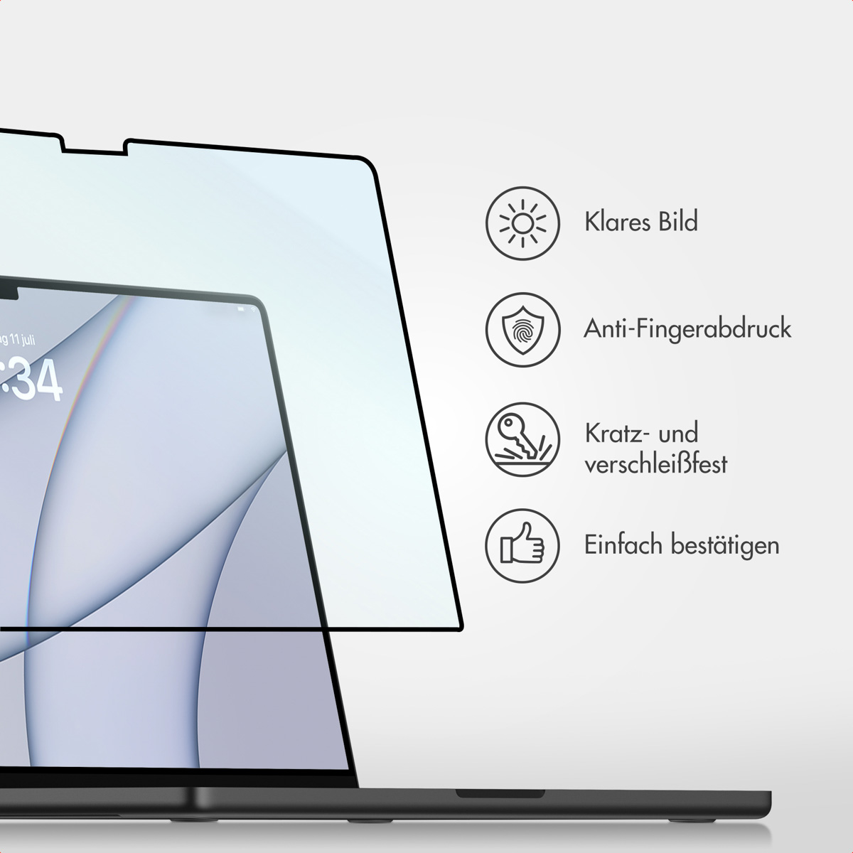 Accezz Gehard Glas Screenprotector Apple MacBook Air 15 inch (2023 / 2024 M3 chip / 2025 M4 chip) - Afbeelding 7