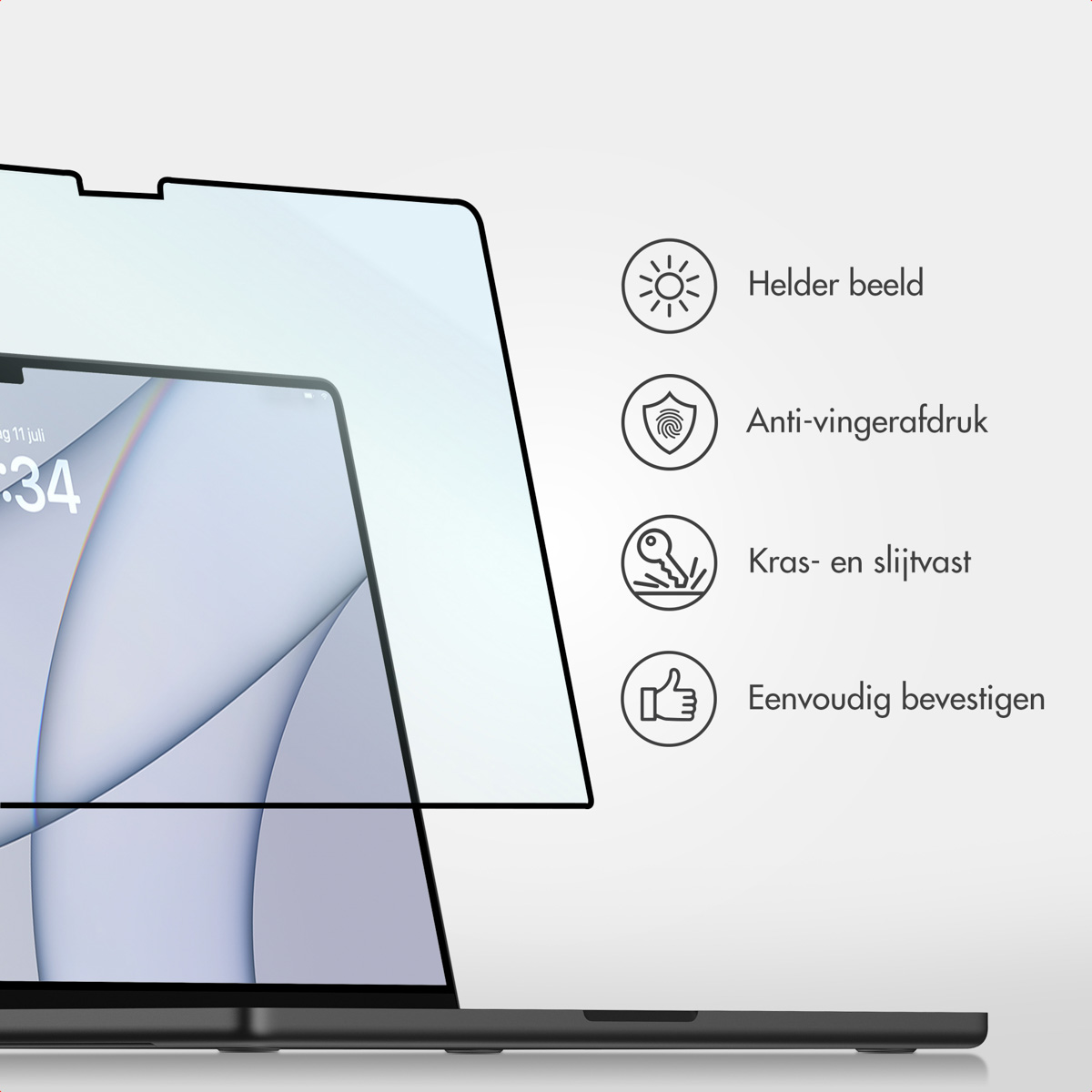 Accezz Gehard Glas Screenprotector Apple MacBook Air 15 inch (2023 / 2024 M3 chip / 2025 M4 chip) - Afbeelding 8