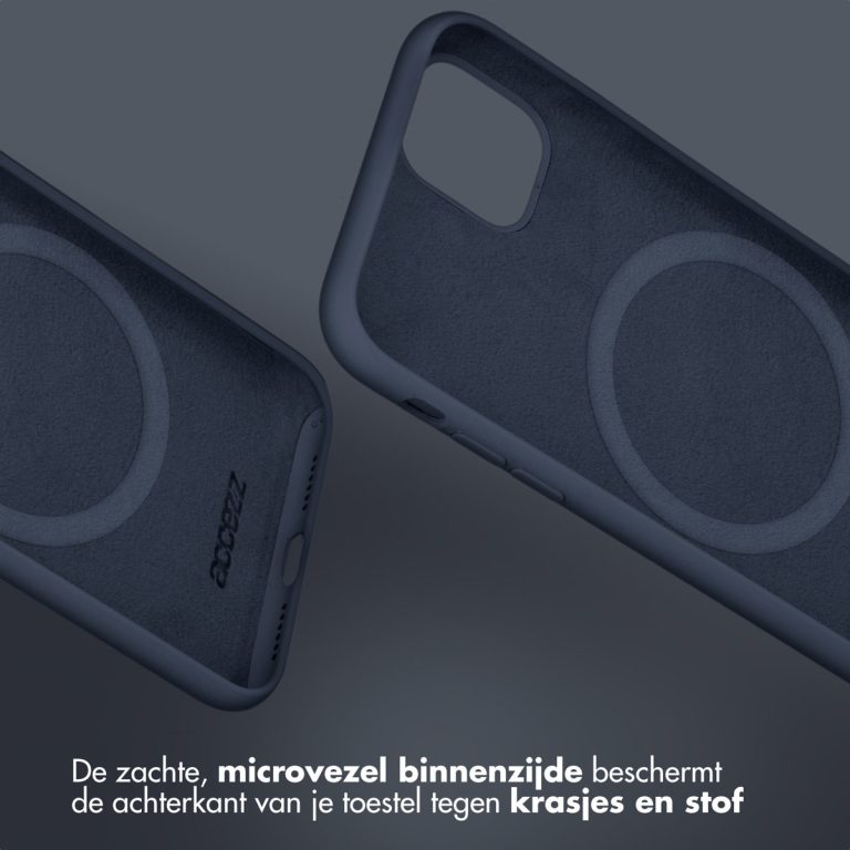 Accezz Liquid Silicone Backcover met MagSafe Apple iPhone 16e - Donkerblauw - Afbeelding 4